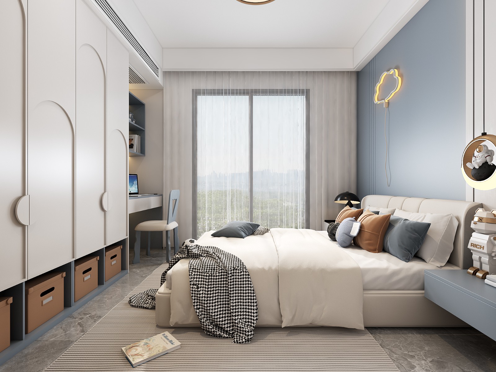 冠江墅143平意式輕奢臥室裝修效果圖