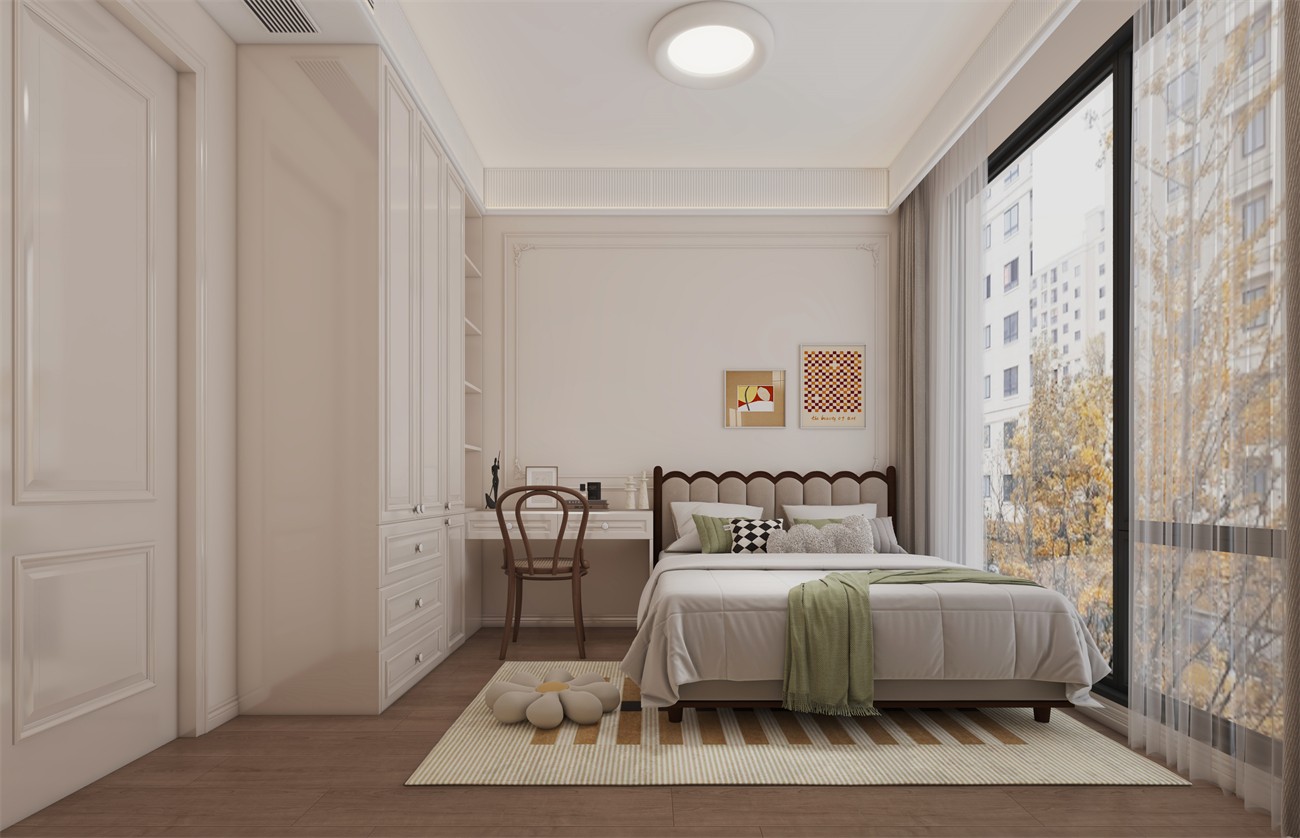 建發(fā)縵云147平法式風(fēng)格臥室裝修效果圖