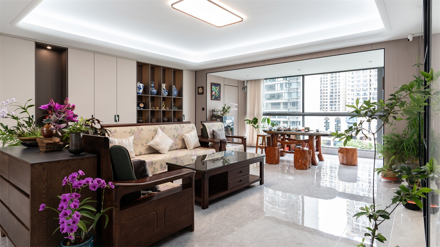 建發(fā)縵云210平新中式臥室裝修完工實景圖