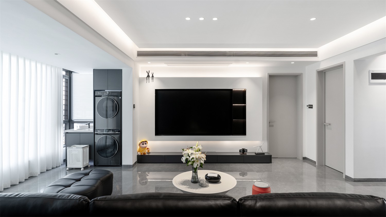 錦云湖光118平現(xiàn)代簡(jiǎn)約客廳裝修實(shí)景圖